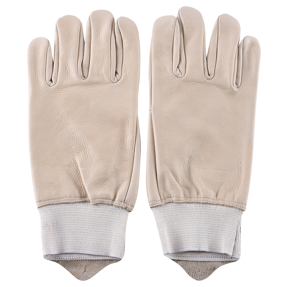 Beige Grain Driver Gloves with Elastic Cuff